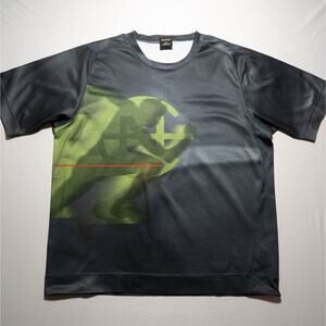 Vintage Nautica Competition Graphic T-Shirt XXL Made USA Y2K Gray Lime Green